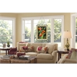 Chloe Lighting Orange Lily Floral Glass Verical Window Panel in Multi-Color