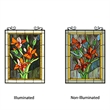 Chloe Lighting Orange Lily Floral Glass Verical Window Panel in Multi-Color