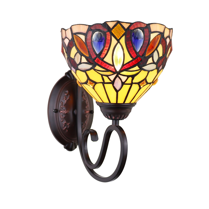 Chloe Lighting Serenity Victorian 1-Light Glass/Iron Wall Sconce in Dark Bronze