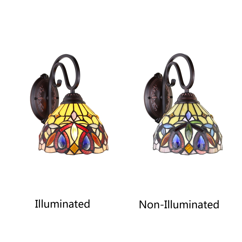 Chloe Lighting Serenity Victorian 1-Light Glass/Iron Wall Sconce in Dark Bronze
