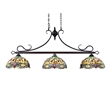 Chloe Lighting Empress Dragonfly 3-Light Glass Island Pendant in Multi-Color