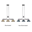 Chloe Lighting Empress Dragonfly 3-Light Glass Island Pendant in Multi-Color