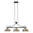 Chloe Lighting Empress Dragonfly 3-Light Glass Island Pendant in Multi-Color