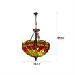 Chloe Lighting Empress Dragonfly 3-Light Glass Inverted Pendant in Bronze