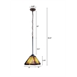 Chloe Lighting Innes Mission 1-Light Glass Mini Pendant in Blackish Bronze