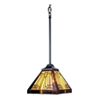 Chloe Lighting Innes Mission 1-Light Glass Mini Pendant in Blackish Bronze