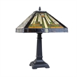 Chloe Lighting Innes Mission 1-Light Glass/Metal Table Lamp in Blackish Bronze