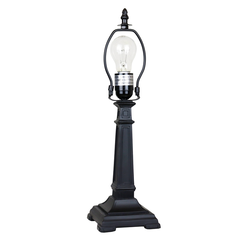 Chloe Lighting Innes Mission 1-Light Glass/Metal Table Lamp in Blackish Bronze