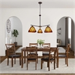 Chloe Lighting Innes Mission 3-Light Glass Mini Chandelier in Bronze/Brown