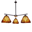 Chloe Lighting Innes Mission 3-Light Glass Mini Chandelier in Bronze/Brown