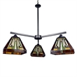 Chloe Lighting Innes Mission 3-Light Glass Mini Chandelier in Bronze/Brown