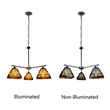 Chloe Lighting Innes Mission 3-Light Glass Mini Chandelier in Bronze/Brown
