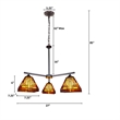 Chloe Lighting Innes Mission 3-Light Glass Mini Chandelier in Bronze/Brown