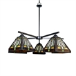 Chloe Lighting Innes Mission 5-Light Glass Large Chandelier in Bronze/Brown