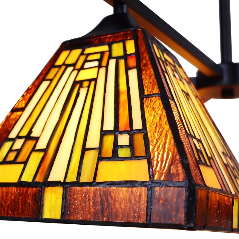 Chloe Lighting Innes Mission 5-Light Glass Large Chandelier in Bronze/Brown