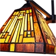 Chloe Lighting Innes Mission 5-Light Glass Large Chandelier in Bronze/Brown