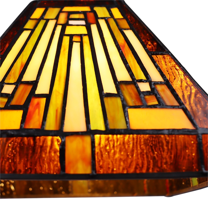 Chloe Lighting Innes Mission 5-Light Glass Large Chandelier in Bronze/Brown