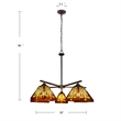 Chloe Lighting Innes Mission 5-Light Glass Large Chandelier in Bronze/Brown