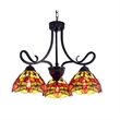 Chloe Lighting Empress Dragonfly 3-Light Glass Mini Chandelier in Multi-Color