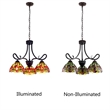 Chloe Lighting Empress Dragonfly 3-Light Glass Mini Chandelier in Multi-Color