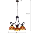 Chloe Lighting Empress Dragonfly 3-Light Glass Mini Chandelier in Multi-Color