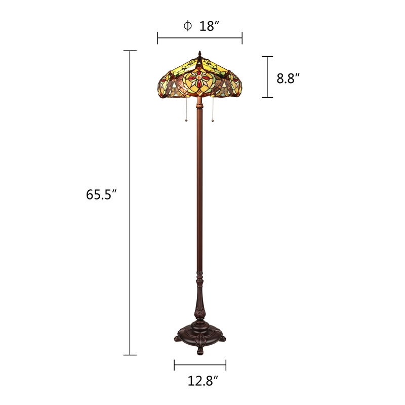 Chloe Lighting Cora Victorian 2-Light Metal Floor Lamp in Dark Bronze