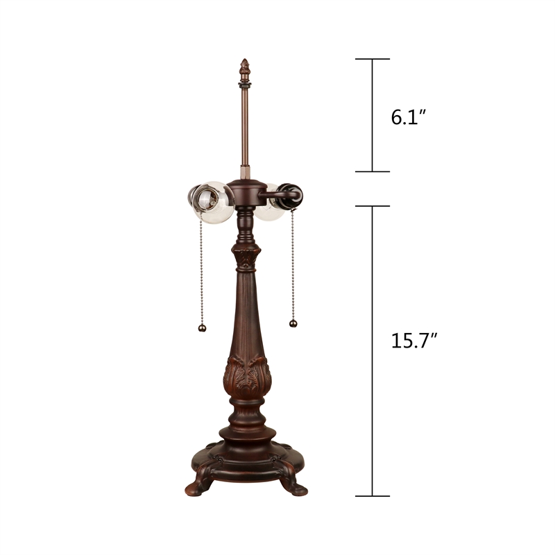 Chloe Lighting Cora Victorian 2-Light Glass/Metal Table Lamp in Multi-Color