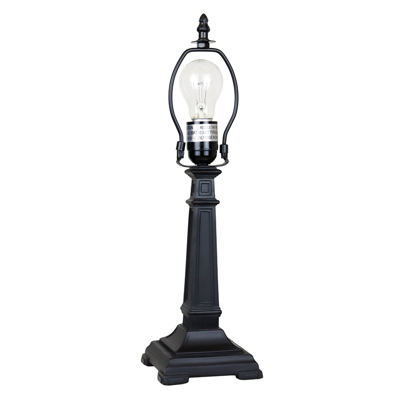 Chloe Lighting Vincent Mission 1-Light Glass Table Lamp in Multi-Color