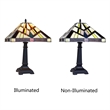 Chloe Lighting Vincent Mission 1-Light Glass Table Lamp in Multi-Color