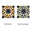 Chloe Lighting Vincent Mission 1-Light Glass Table Lamp in Multi-Color