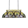 Chloe Lighting Adia Victorian 3-Light Glass/Iron Island Pendant in Multi-Color