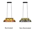 Chloe Lighting Adia Victorian 3-Light Glass/Iron Island Pendant in Multi-Color