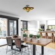 Chloe Lighting Vincent Mission 2-Light Glass Semi-Flush Light in Multi-Color