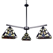 Chloe Lighting Vincent Mission 3-Light Glass Chandelier in Multi-Color