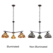 Chloe Lighting Vincent Mission 3-Light Glass Chandelier in Multi-Color