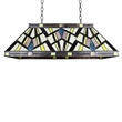 Chloe Lighting Vincent Mission 3-Light Glass Island Pendant in Multi-Color