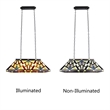 Chloe Lighting Vincent Mission 3-Light Glass Island Pendant in Multi-Color