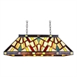 Chloe Lighting Vincent Mission 3-Light Glass Island Pendant in Multi-Color