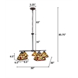 Chloe Lighting Vincent Mission 5-Light Glass Chandelier in Multi-Color