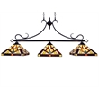 Chloe Lighting Vincent Mission 3-Light Glass Island Pendant - Multi-Color/Bronze
