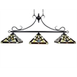 Chloe Lighting Vincent Mission 3-Light Glass Island Pendant - Multi-Color/Bronze