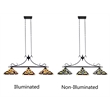 Chloe Lighting Vincent Mission 3-Light Glass Island Pendant - Multi-Color/Bronze