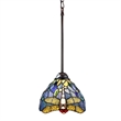 Chloe Lighting Sunniva Dragonfly 1-Light Glass/Metal Mini Pendant in Multi-Color