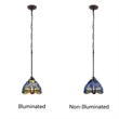 Chloe Lighting Sunniva Dragonfly 1-Light Glass/Metal Mini Pendant in Multi-Color