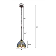 Chloe Lighting Sunniva Dragonfly 1-Light Glass/Metal Mini Pendant in Multi-Color
