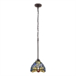 Chloe Lighting Sunniva Dragonfly 1-Light Glass/Metal Mini Pendant in Multi-Color