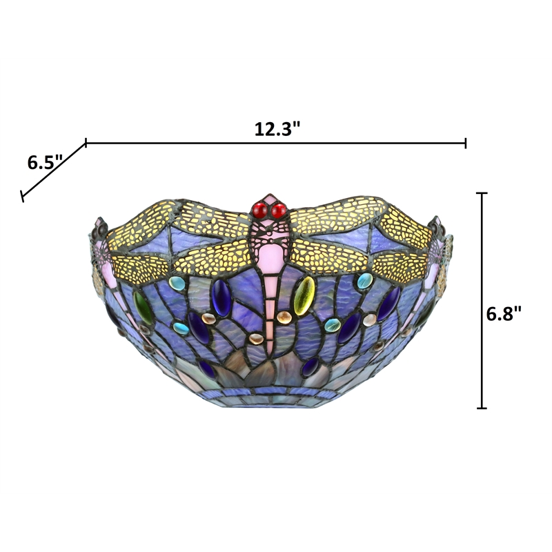 Chloe Lighting Sunniva Dragonfly  1-Light Glass Wall Sconce in Multi-Color
