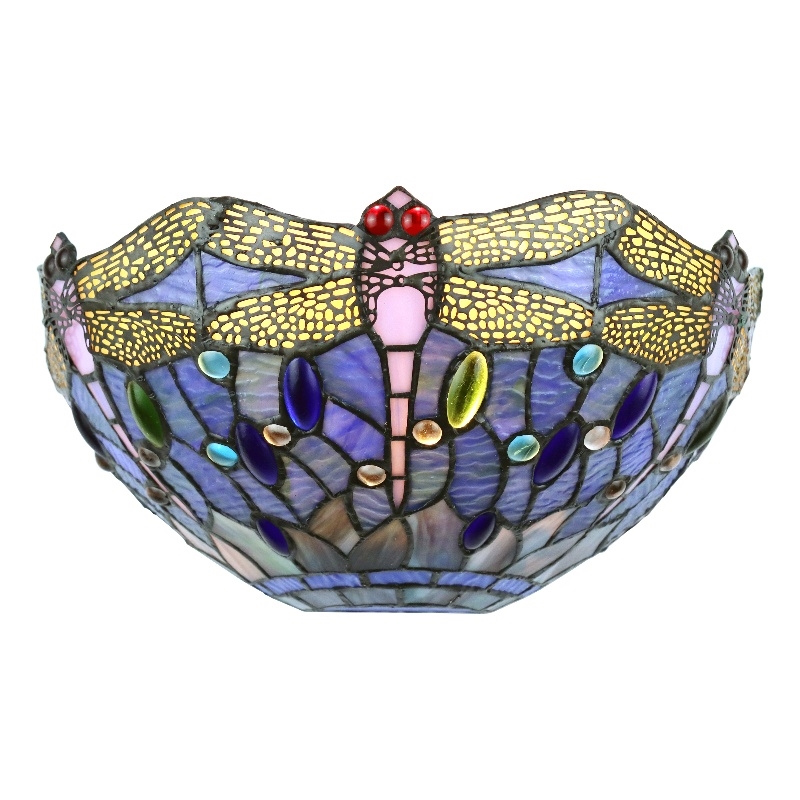 Chloe Lighting Sunniva Dragonfly  1-Light Glass Wall Sconce in Multi-Color