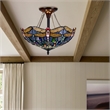 Chloe Lighting Sunniva Dragonfly 2-Light Glass Semi Flush Fixture in Multi-Color