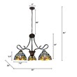 Chloe Lighting Sunniva Dragonfly 3-Light Glass Chandelier in Multi-Color